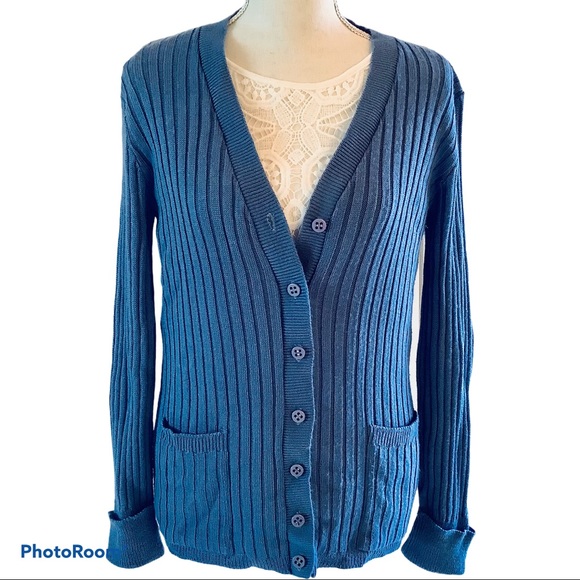 Rosanna Blue Button Down Cardigan. - Picture 2 of 5
